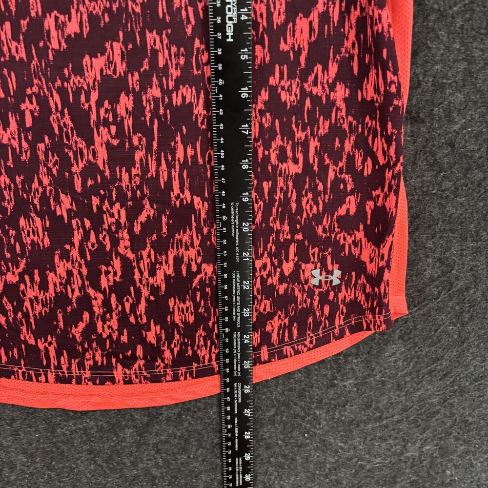 Under Armour Speedstride Shirt Women's Large Red Printed Running Workout Gym - Picture 4 of 8